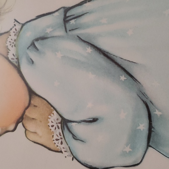 "A Child's Prayer" 1950's Vintage framed lithograph. - Picture 3 of 5